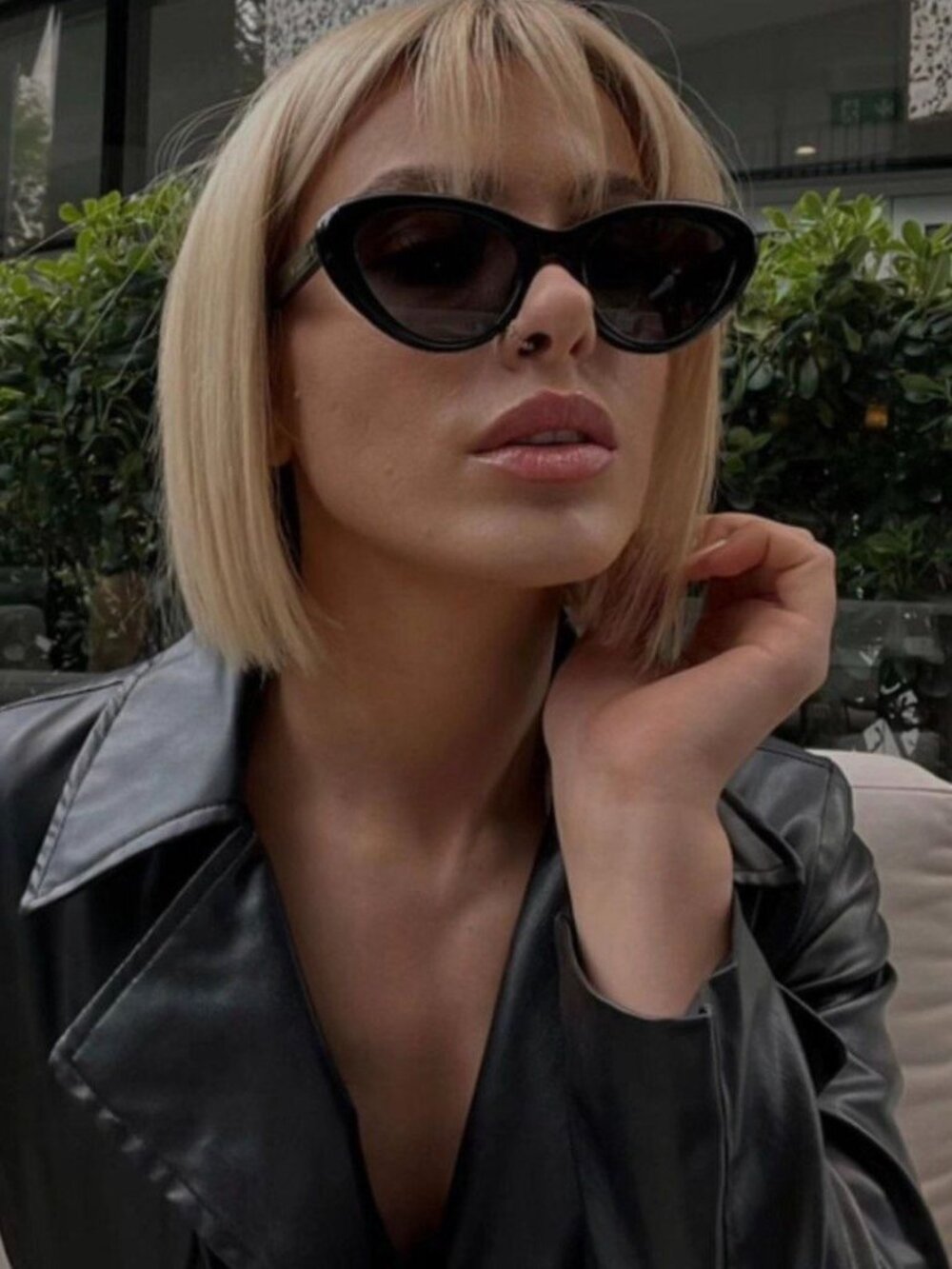 Gucci GG1170S 001 Sunglasses Black Cat Eye Frame, Grey Lenses